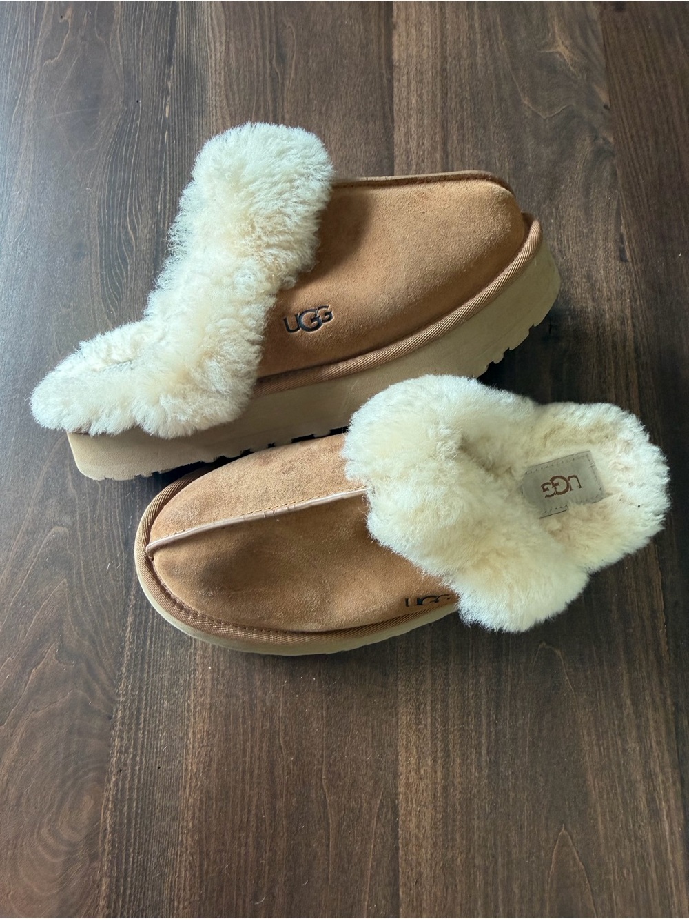 UGG Chestnut Suede Slip-On Clogs